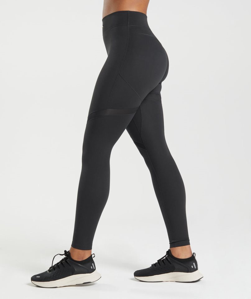 Gymshark Whitney Mesh Női Leggings Fekete | HU-O-589