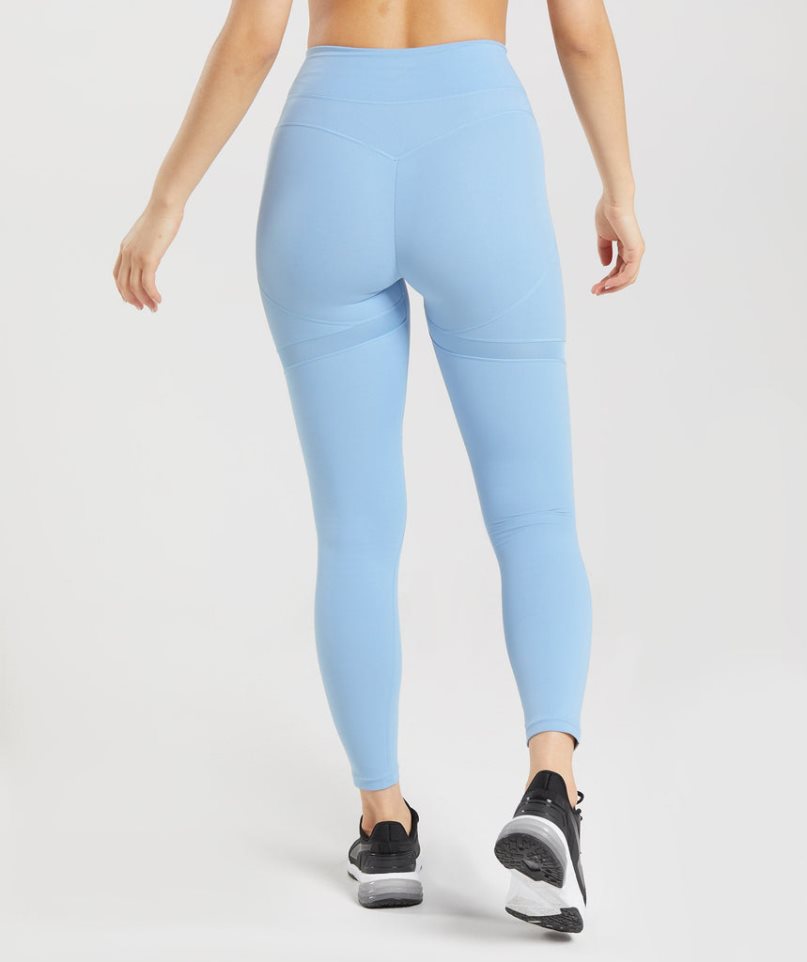 Gymshark Whitney Mesh Női Leggings Világos Kék | HU-L-215