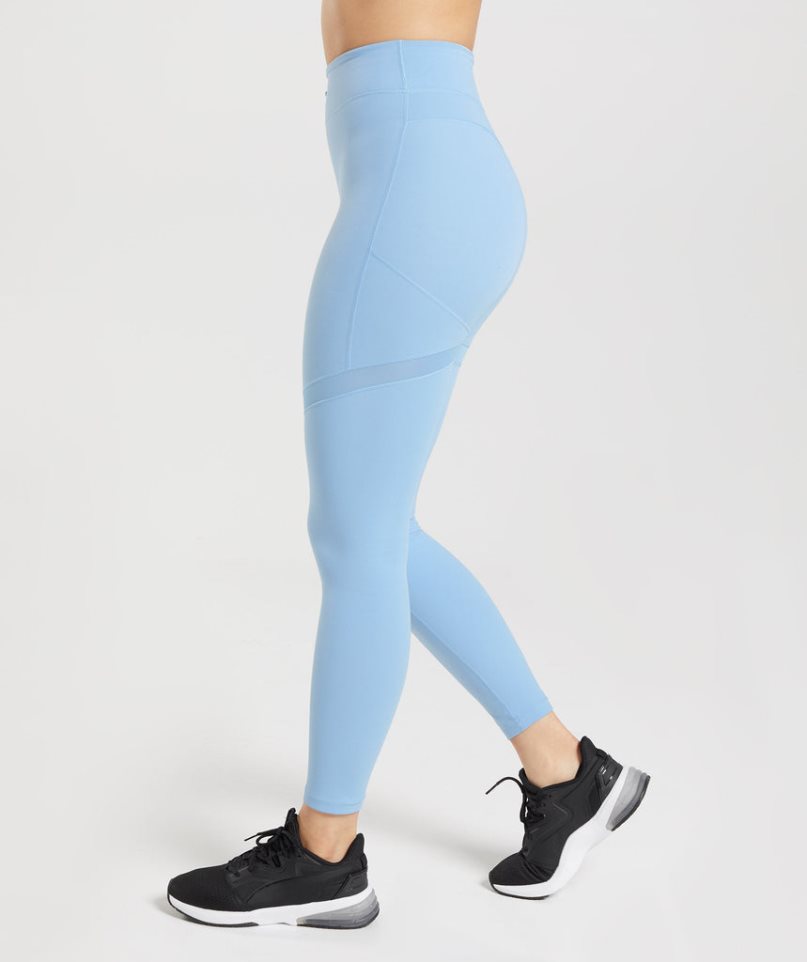Gymshark Whitney Mesh Női Leggings Világos Kék | HU-L-215