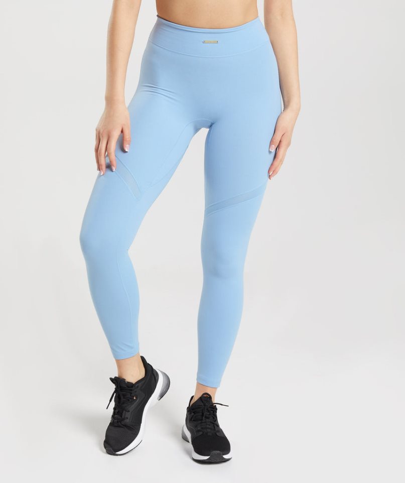 Gymshark Whitney Mesh Női Leggings Világos Kék | HU-L-215