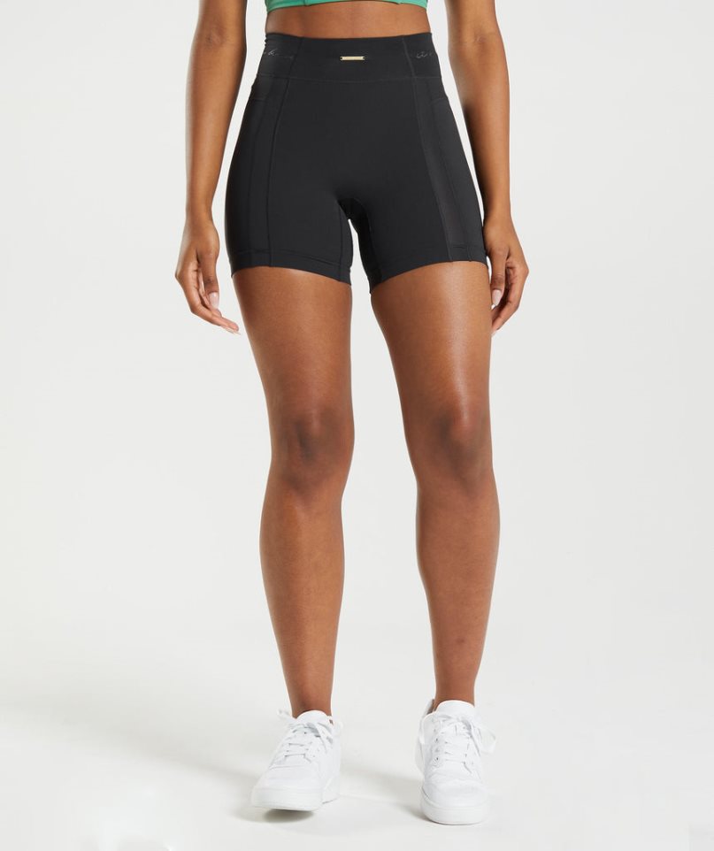 Gymshark Whitney Mesh Női Rövidnadrág Fekete | HU-B-457