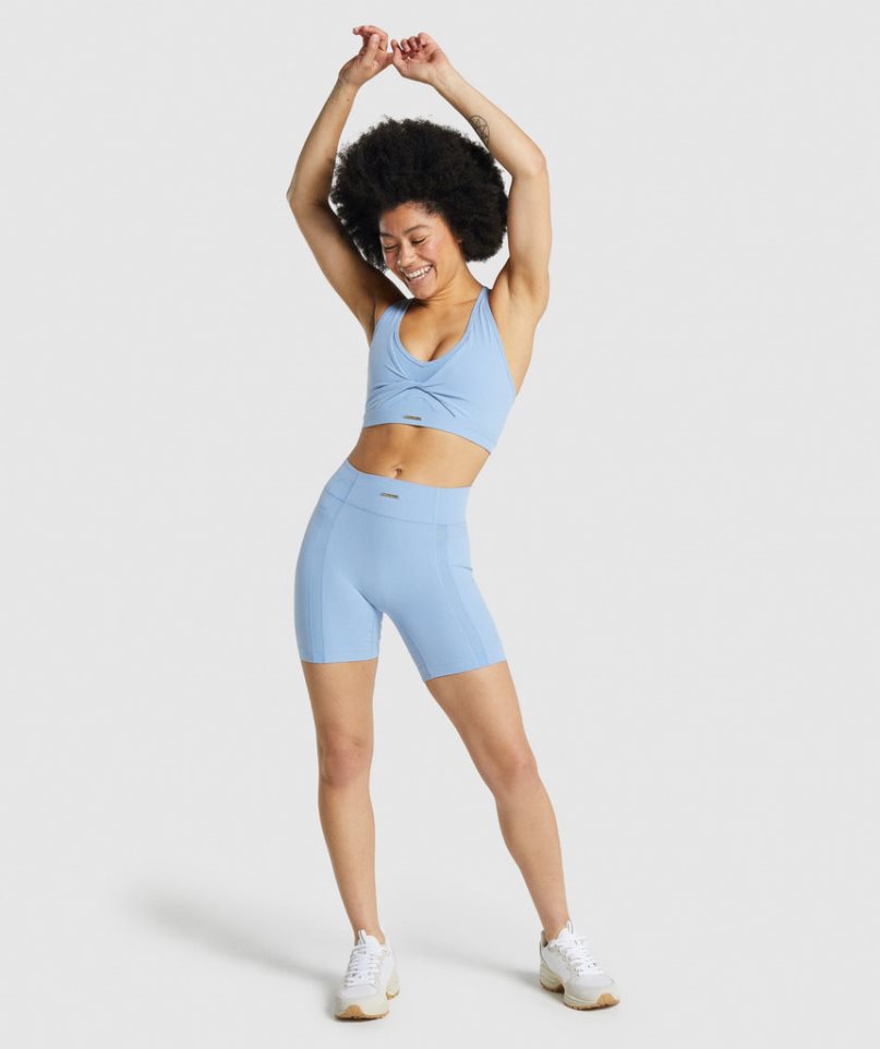 Gymshark Whitney Mesh Női Rövidnadrág Kék | HU-T-354