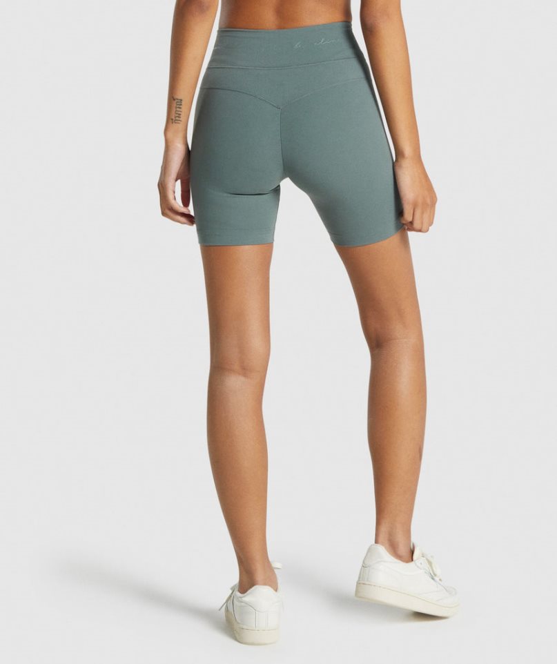 Gymshark Whitney Mesh Női Rövidnadrág Zöld | HU-U-591