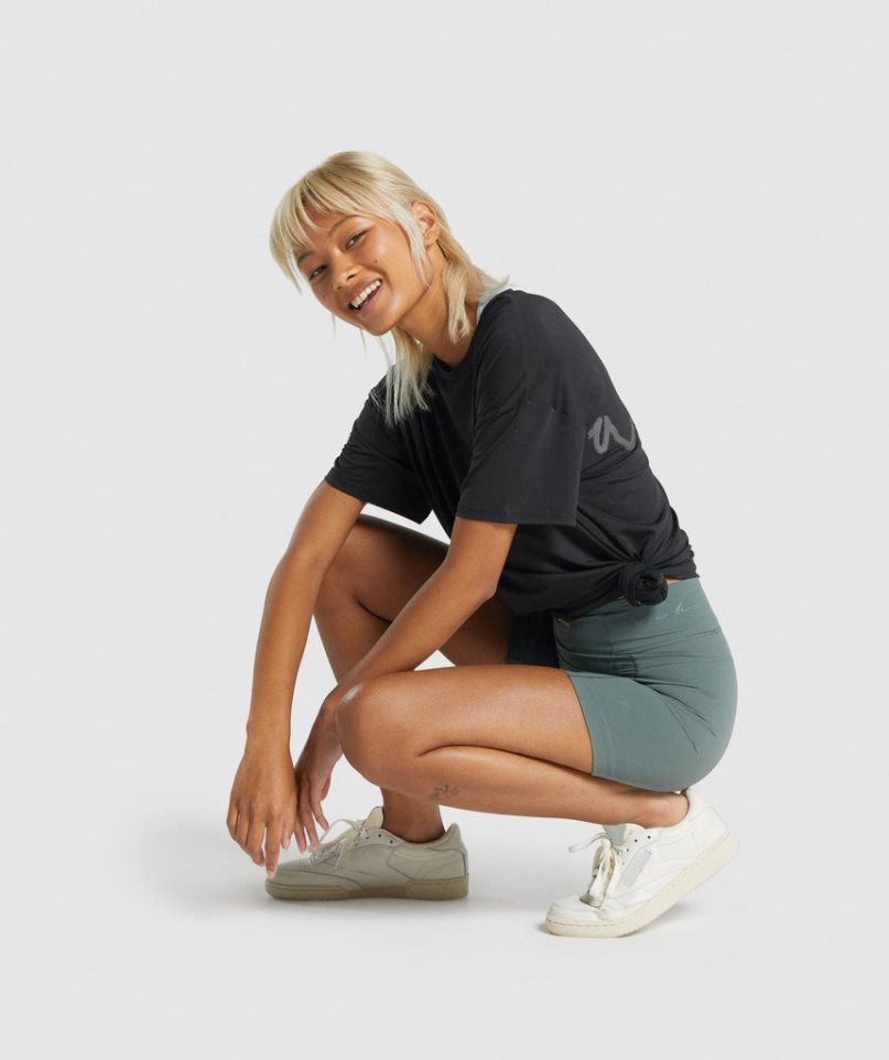 Gymshark Whitney Mesh Női Rövidnadrág Zöld | HU-U-591