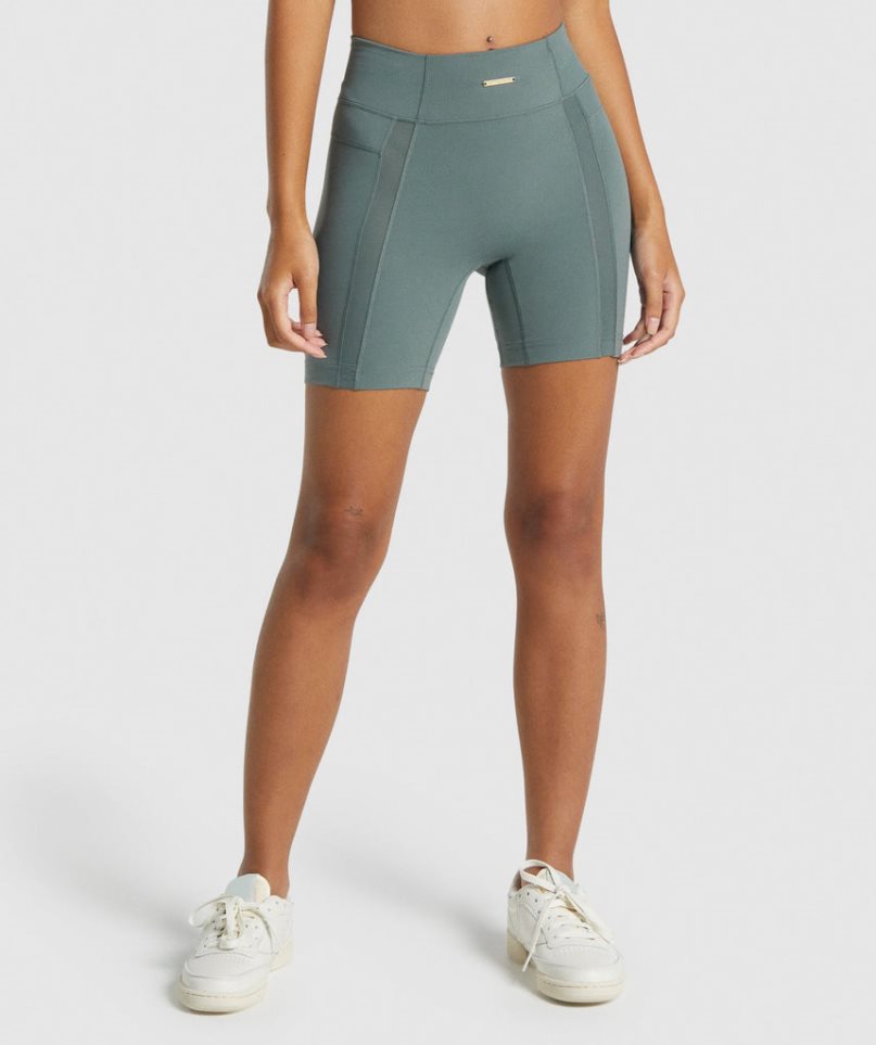 Gymshark Whitney Mesh Női Rövidnadrág Zöld | HU-U-591