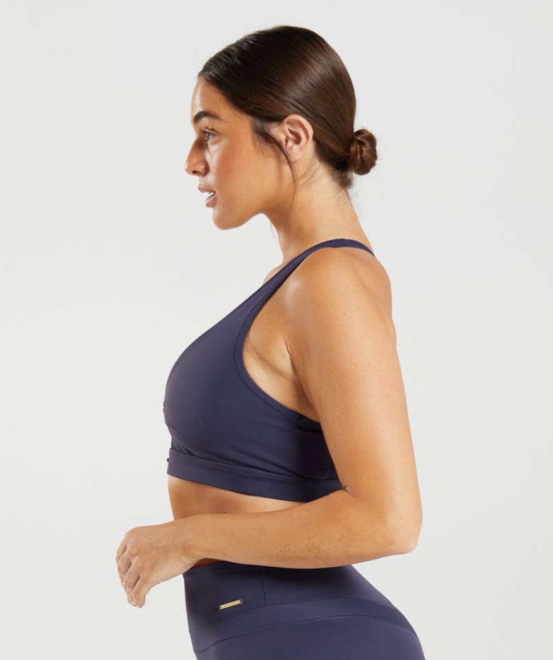 Gymshark Whitney Mesh Női Sportmelltartó Sötétkék | HU-L-592