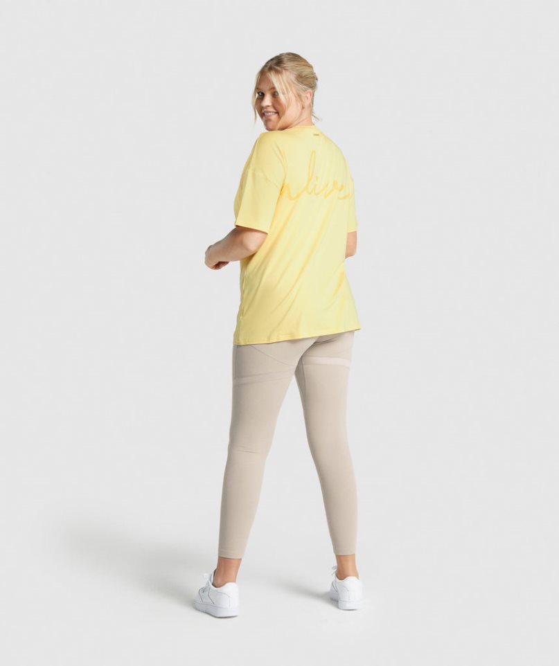 Gymshark Whitney Oversized Női Póló Sárga | HU-W-718