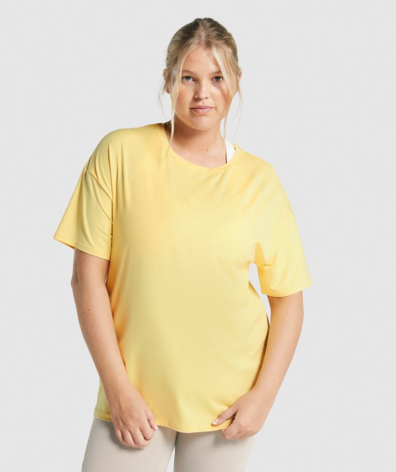 Gymshark Whitney Oversized Női Póló Sárga | HU-W-718