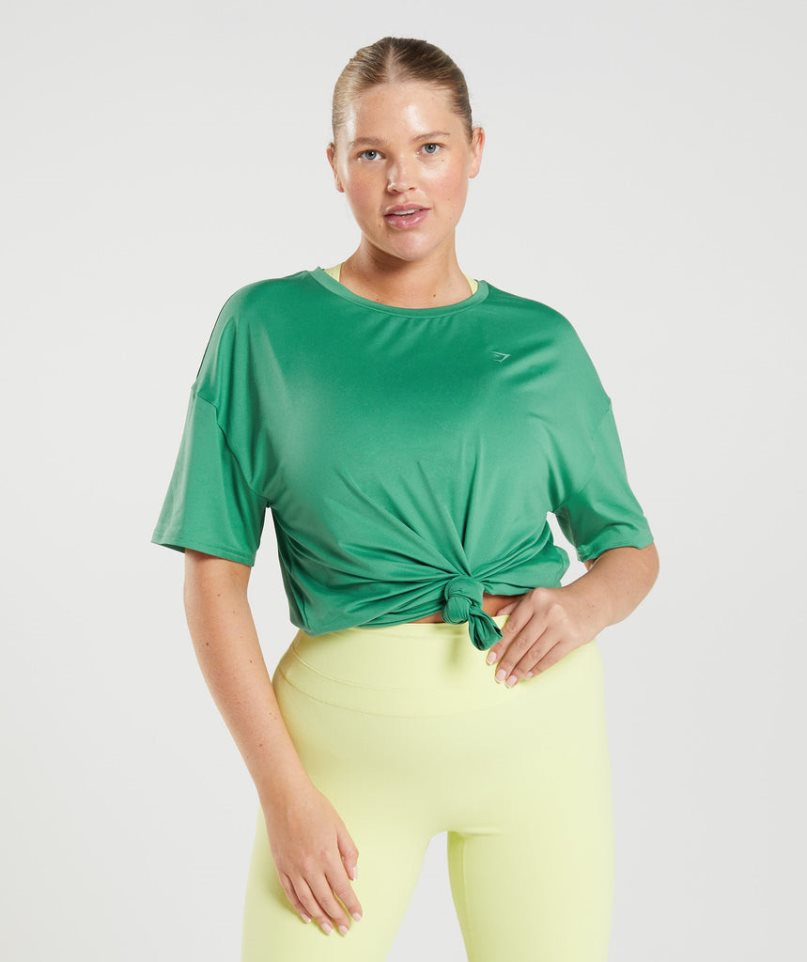 Gymshark Whitney Oversized Női Póló Zöld | HU-G-962