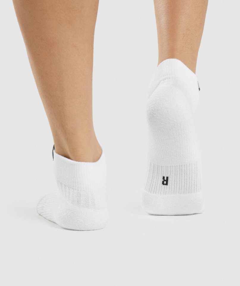 Gymshark Woven Tab Sneaker 3pk Zokni Fehér | HU-M-569