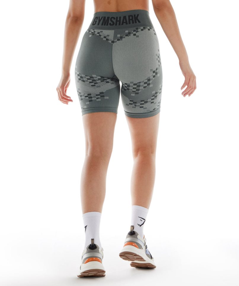 Gymshark Wtflex Cyborg Seamless Cycling Női Rövidnadrág Szürke | HU-I-021