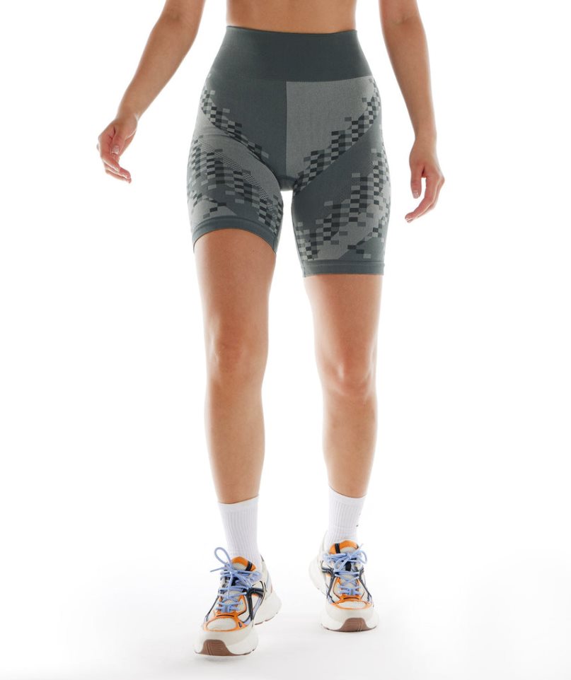 Gymshark Wtflex Cyborg Seamless Cycling Női Rövidnadrág Szürke | HU-I-021