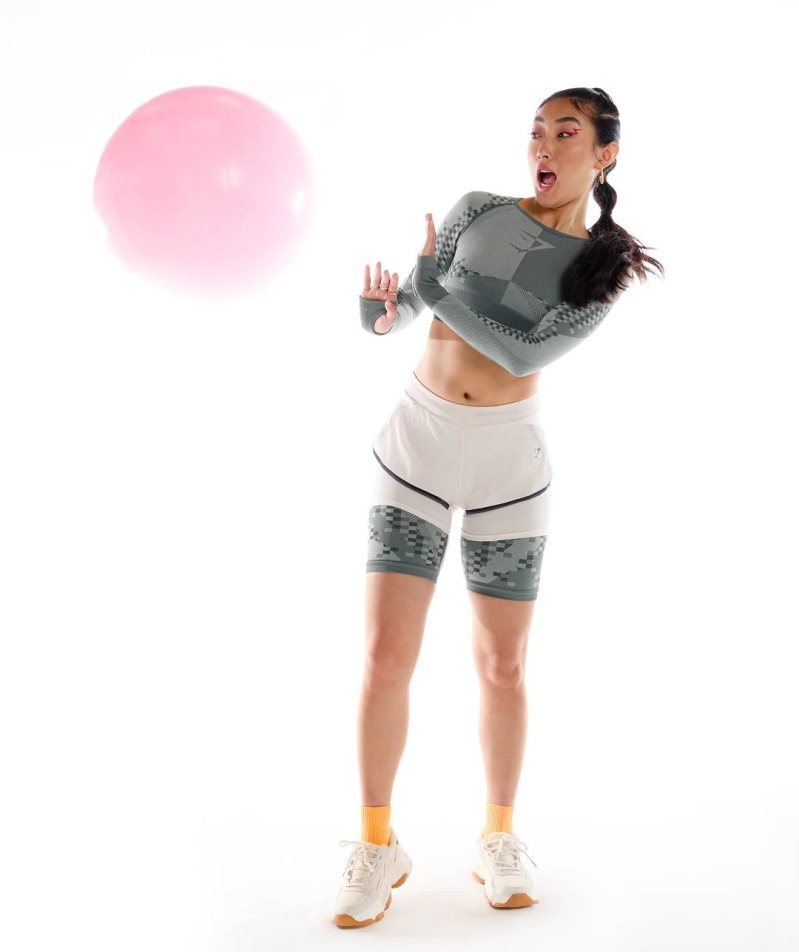 Gymshark Wtflex Cyborg Seamless Long Sleeve Női Vágott Felsők Szürke | HU-A-819