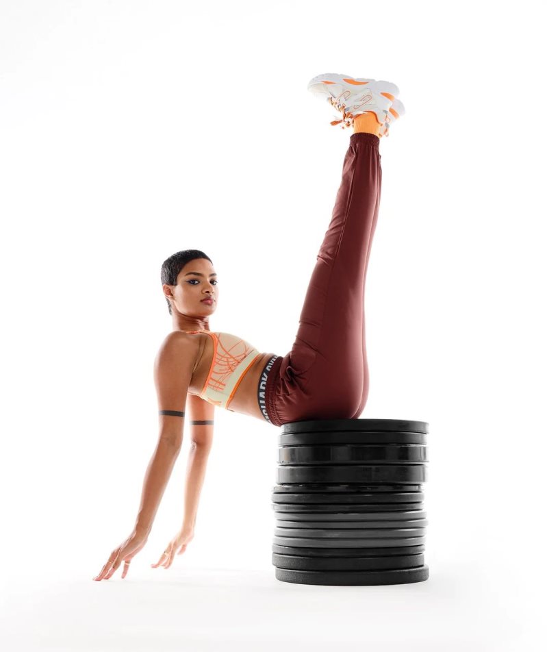 Gymshark Wtflex Linear Seamless Női Sportmelltartó Narancssárga | HU-G-452