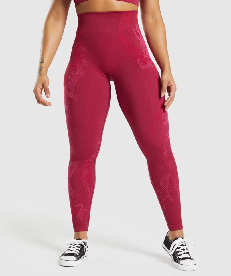 Gymshark Wtflex Seamless Női Leggings Fukszia | HU-W-619